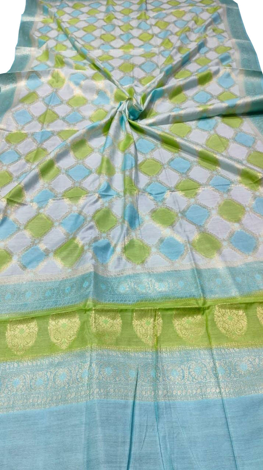 Vibrant Brush Dyed Cotton Silk Dupatta: Multicolor Banarasi Elegance - Luxurion World