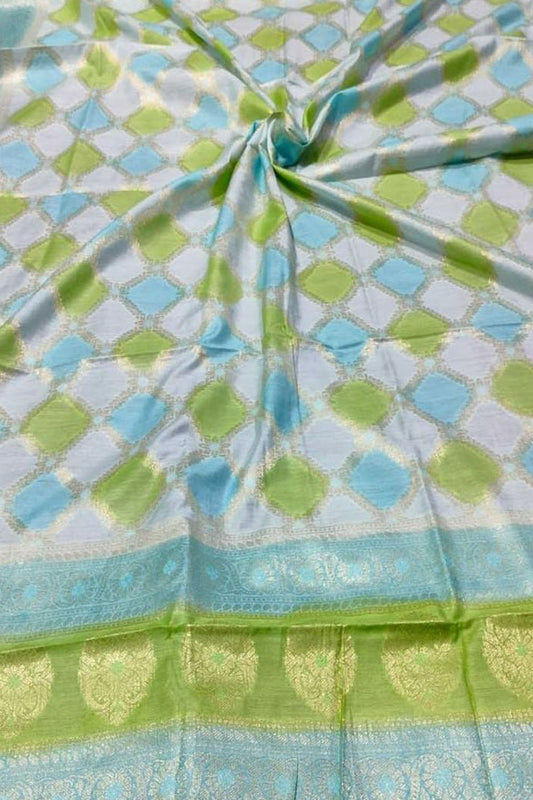 Vibrant Brush Dyed Cotton Silk Dupatta: Multicolor Banarasi Elegance