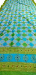 Vibrant Brush Dyed Cotton Silk Dupatta: Multicolor Banarasi Elegance - Luxurion World
