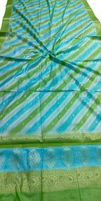 Vibrant Brush Dyed Cotton Silk Dupatta: Multicolor Banarasi Elegance - Luxurion World