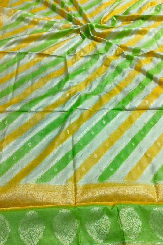 Vibrant Brush Dyed Cotton Silk Dupatta: Multicolor Banarasi Elegance - Luxurion World