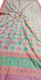 Vibrant Banarasi Brush Dyed Cotton Silk Dupatta: A Multicolor Masterpiece - Luxurion World