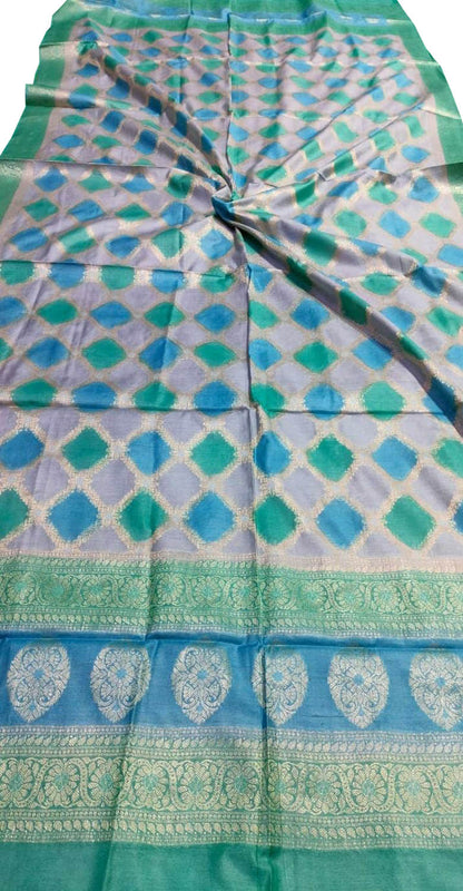 Vibrant Brush Dyed Cotton Silk Dupatta: Multicolor Banarasi Elegance - Luxurion World