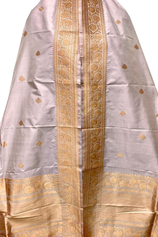 Pastel Handloom Banarasi Pure Katan Silk Dupatta - Luxurion World