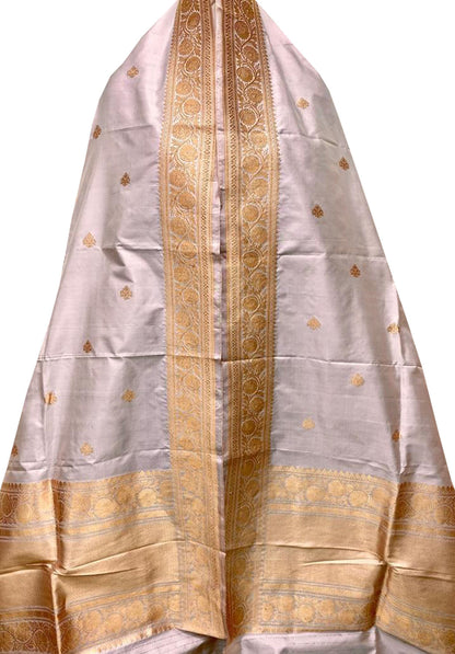 Pastel Handloom Banarasi Pure Katan Silk Dupatta - Luxurion World