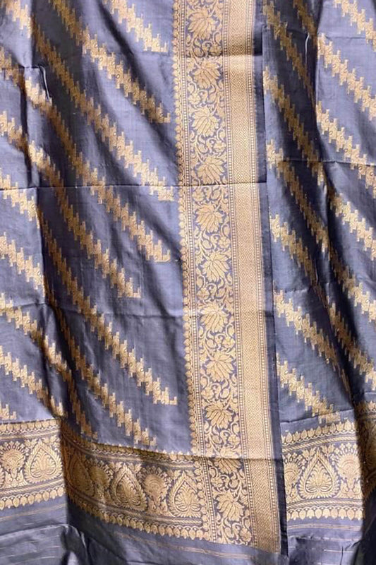 Exquisite Purple Banarasi Handloom Pure Katan Silk Dupatta - Luxurion World