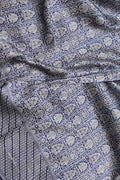 Blue Handloom Banarasi Pure Katan Silk Dupatta - Luxurion World