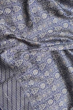 Blue Handloom Banarasi Pure Katan Silk Dupatta - Luxurion World