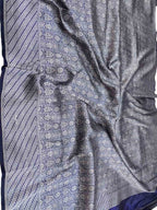 Blue Handloom Banarasi Pure Katan Silk Dupatta - Luxurion World