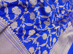 Blue Handloom Banarasi Pure Katan Silk Dupatta - Luxurion World
