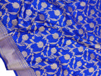 Blue Handloom Banarasi Pure Katan Silk Dupatta - Luxurion World