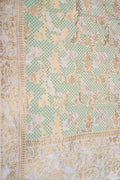 Green Banarasi Handloom Pure Georgette Dupatta - Luxurion World