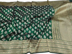 Green Banarasi Handloom Pure Katan Silk Dupatta - Luxurion World