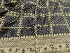 Black Banarasi Handloom Pure Katan Silk Dupatta - Luxurion World