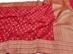 Red Banarasi Handloom Pure Katan Silk Dupatta - Luxurion World