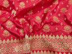 Red Banarasi Handloom Pure Katan Silk Dupatta - Luxurion World