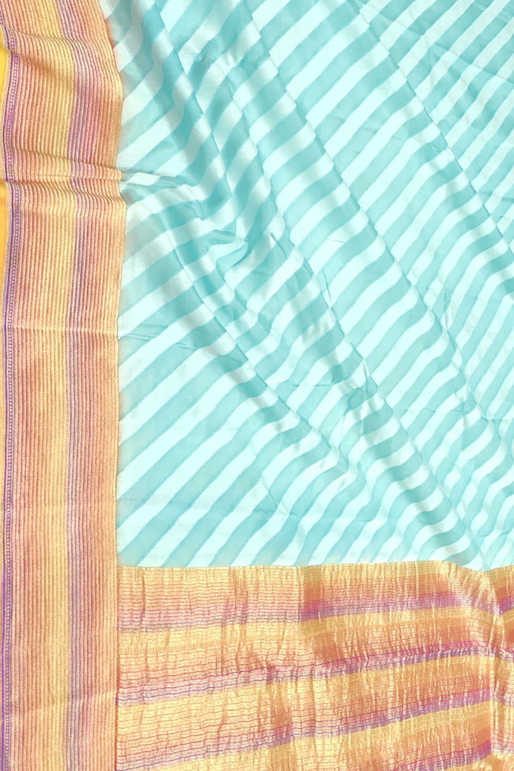 Blue Banarasi Handloom Georgette Dupatta - Luxurion World
