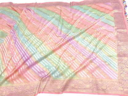 Multicolor Banarasi Handloom Georgette Dupatta - Luxurion World