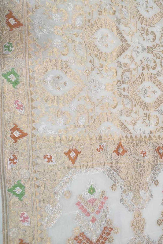 Dyeable Banarasi Handloom Pure Georgette Dupatta - Luxurion World