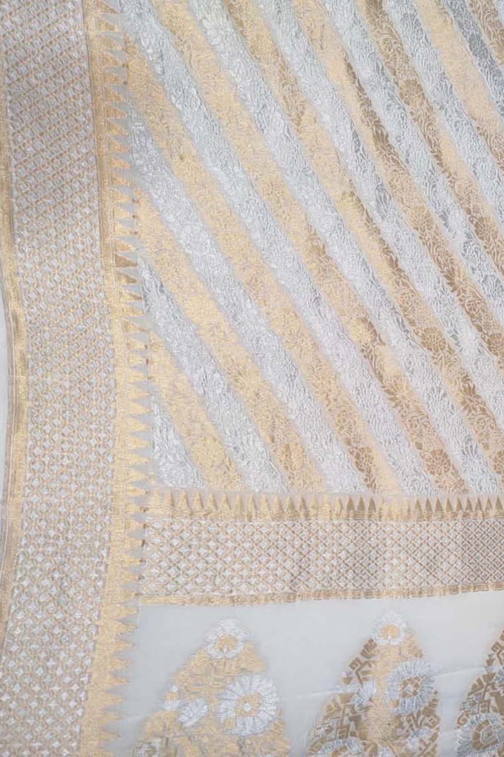 Dyeable Banarasi Handloom Pure Georgette Dupatta - Luxurion World