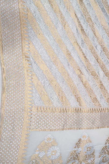 Dyeable Banarasi Handloom Pure Georgette Dupatta - Luxurion World