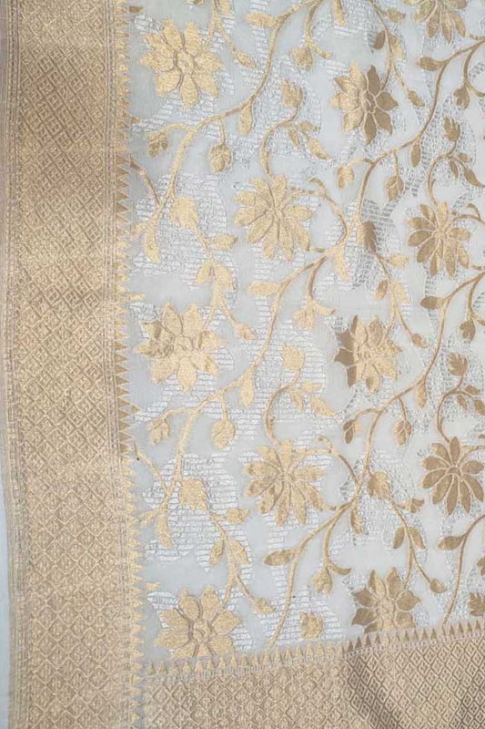 Dyeable Banarasi Handloom Pure Georgette Dupatta - Luxurion World