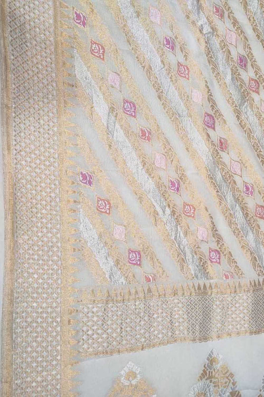 Dyeable Banarasi Handloom Pure Georgette Dupatta - Luxurion World