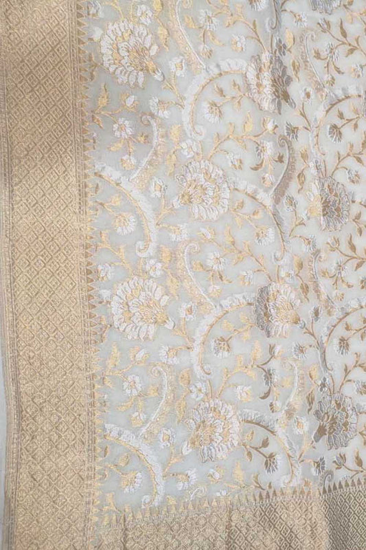 Dyeable Banarasi Handloom Pure Georgette Dupatta - Luxurion World