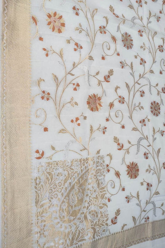 Dyeable Banarasi Handloom Pure Georgette Dupatta - Luxurion World