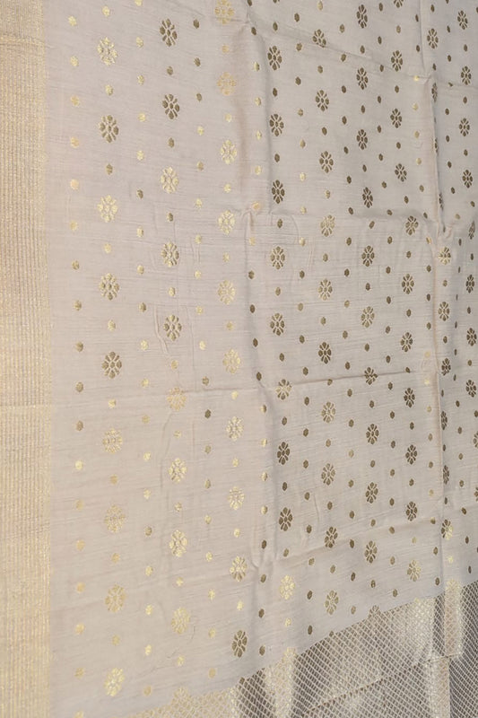 Exquisite Dyeable Banarasi Handloom Moonga Silk Dupatta: Pure Elegance - Luxurion World