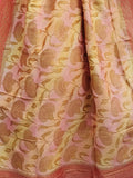 Multicolor Banarasi Handloom Moonga Silk Brush Dye Dupatta - Luxurion World