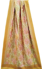 Multicolor Banarasi Handloom Moonga Silk Brush Dye Dupatta - Luxurion World