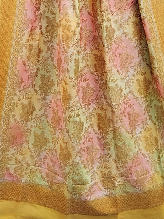 Multicolor Banarasi Handloom Moonga Silk Brush Dye Dupatta - Luxurion World