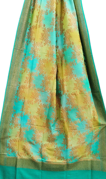 Multicolor Banarasi Handloom Moonga Silk Brush Dye Dupatta - Luxurion World