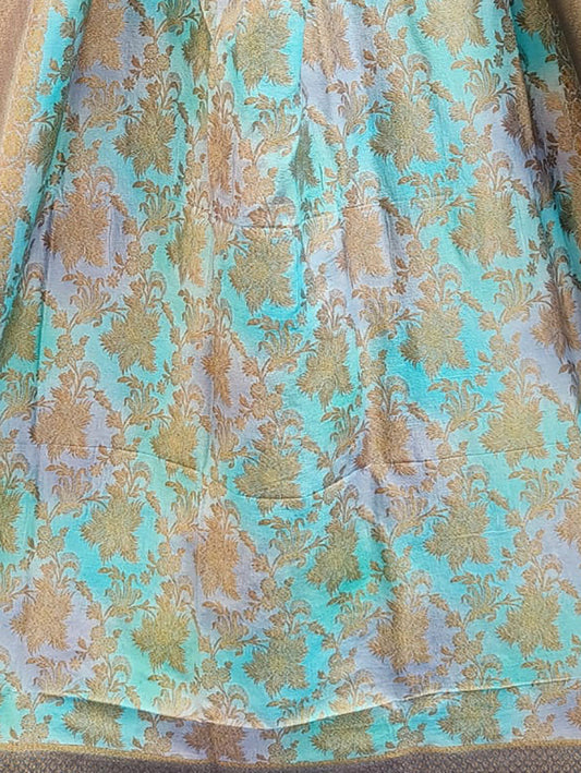 Blue Banarasi Handloom Moonga Silk Brush Dye Dupatta - Luxurion World