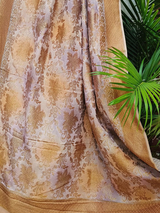 Multicolor Banarasi Handloom Georgette Brush Dye Dupatta - Luxurion World