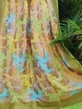 Multicolor Banarasi Handloom Georgette Brush Dye Dupatta - Luxurion World