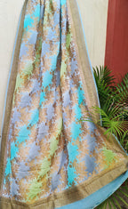 Multicolor Banarasi Handloom Georgette Brush Dye Dupatta - Luxurion World