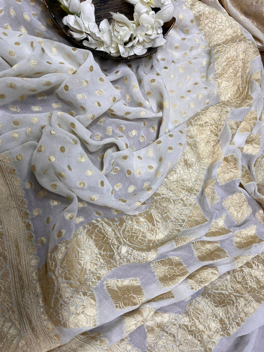 Vibrant Dyeable Banarasi Georgette Dupatta - Luxurion World