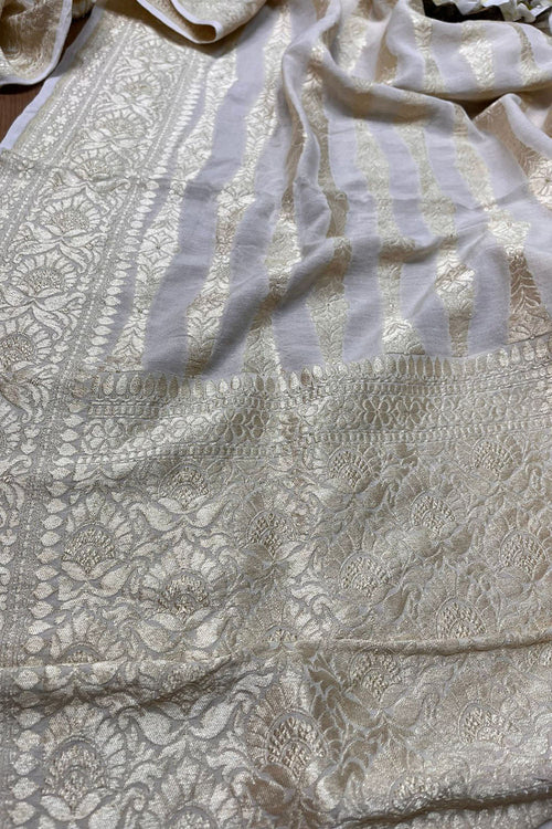 Vibrant Dyeable Banarasi Moonga Silk Dupatta - Luxurion World- Crafted Heirlooms