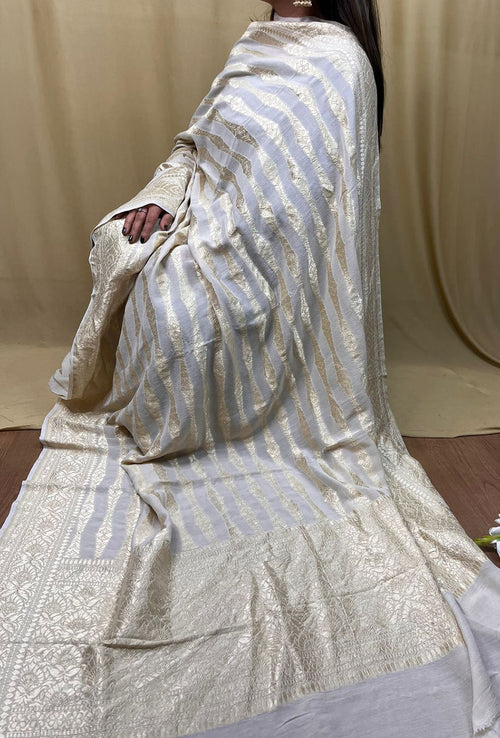 Vibrant Dyeable Banarasi Moonga Silk Dupatta - Luxurion World- Crafted Heirlooms