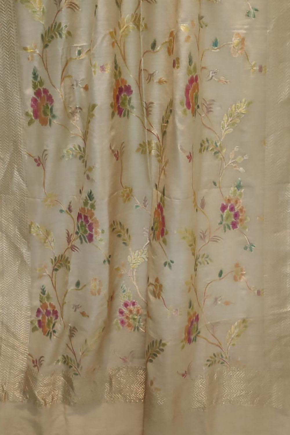 Exquisite Pastel Moonga Silk Dupatta - Handloom Banarasi Brush Dye - Luxurion World
