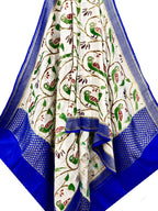 Off White Banarasi Handloom Moonga Silk Dupatta - Luxurion World