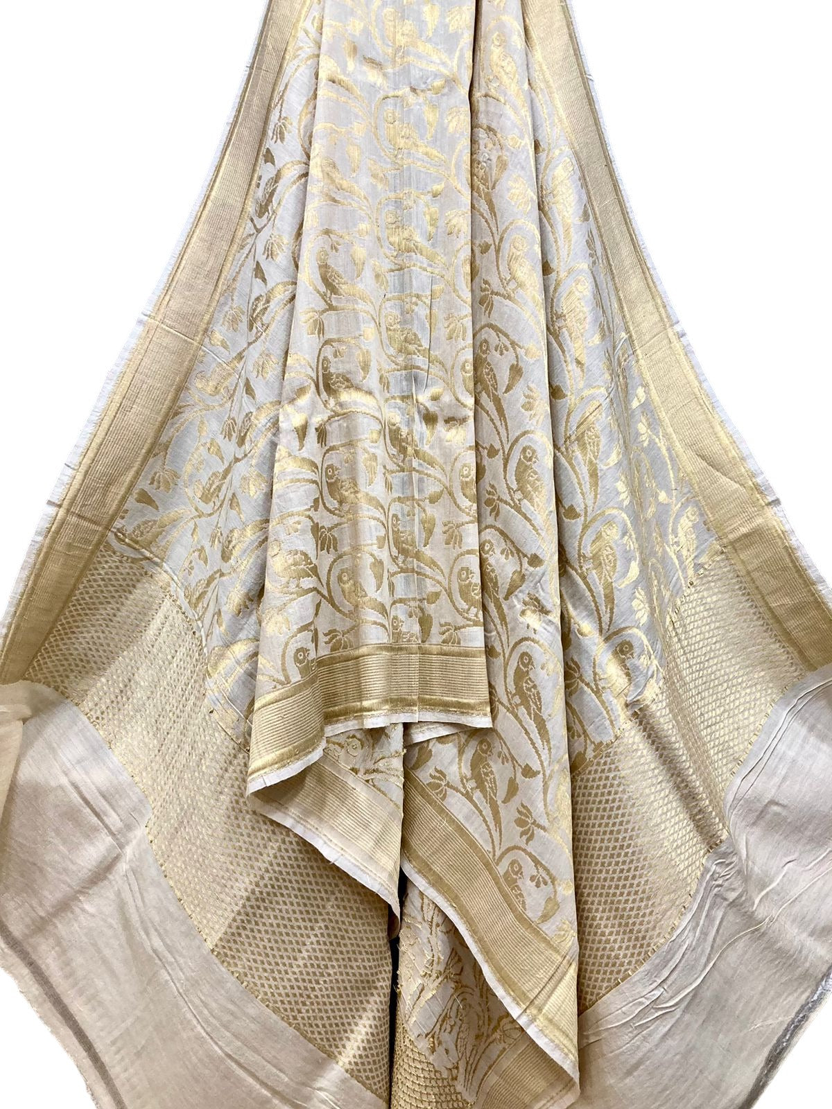 Dyeable Banarasi Handloom Moonga Silk Dupatta - Luxurion World