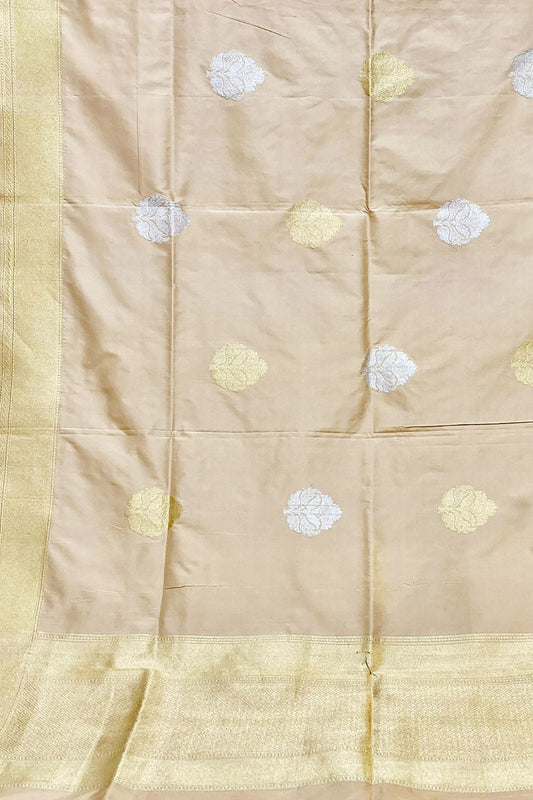 Pastel Banarasi Handloom Pure Katan Silk Dupatta - Luxurion World