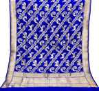 Blue Banarasi Handloom Pure Katan Silk Dupatta - Luxurion World