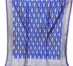 Blue Banarasi Handloom Pure Katan Silk Dupatta - Luxurion World