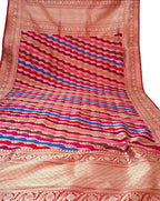 Multicolor Banarasi Handloom Pure Katan Silk Rangkat Dupatta - Luxurion World