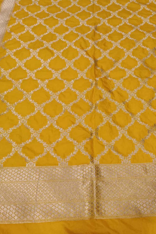 Yellow Banarasi Silk Dupatta - Luxurion World