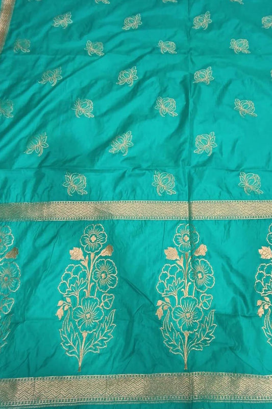 Blue Banarasi Silk Dupatta